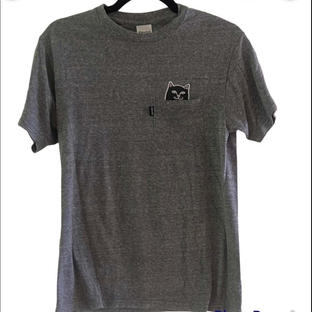 Ripndip grey iconic cat pocket tee - good condition